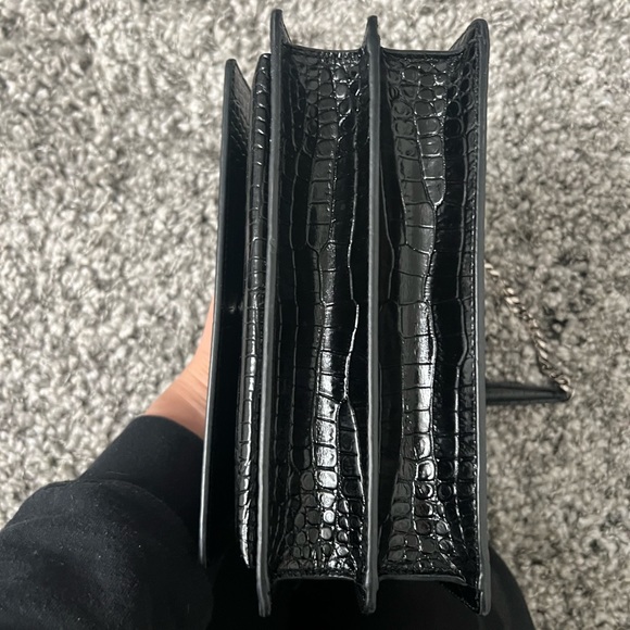 Saint Laurent Sunset Medium Crocodile-Embossed Crossbody Bag - Picture 14 of 16